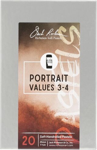 Jack Richeson 422938 Hand Rolled Soft Pastels Values 3-4 20 Piece Portrait Set in Saudi Arabia