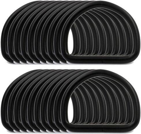 إبزيم دائري بحلقات معدنية على شكل حرف D من BIKICOCO، 1-1/4 × 1 بوصة غير ملحومة لخياطة النسيج بنفسك - أسود - عبوة من 30 قطعة in Kuwait