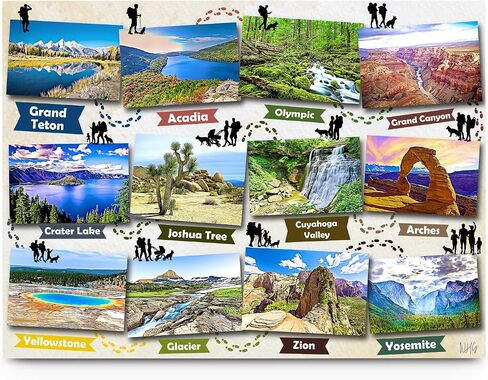 National Parks Puzzle 1000 Pieces with Beautiful Design - Family Adventure Challenging Puzzle - USA National Park Gifts - 27 by 20 Inches in Saudi Arabia