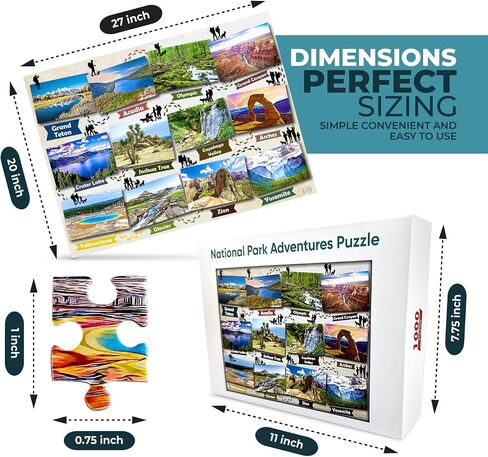 National Parks Puzzle 1000 Pieces with Beautiful Design - Family Adventure Challenging Puzzle - USA National Park Gifts - 27 by 20 Inches in Saudi Arabia