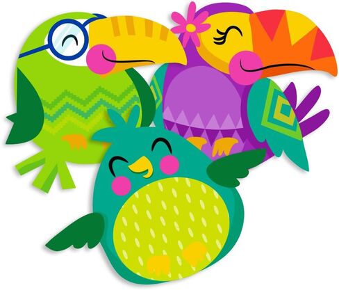 Eureka Back to School Multicolored Toucan Paper Cut-Out Decorations for Teachers, 36 pc, 5.5'' W x 5.5'' H in Saudi Arabia