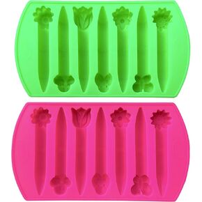 My Fruit Shack CraCycle 2 Flowers & Insects Shaped Chunky Silicone Oven Safe Crayon Molds, Makes 14 Crayons, Reusable in Kuwait