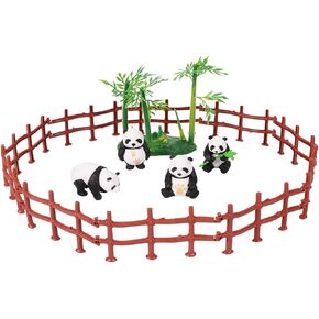 مجموعة لعب شخصية الدب الباندا من هيرسميمور، 4 قطع تماثيل باندا واقعية و10 قطع من ألعاب السياج البلاستيكية، تزيين الكيك، تزيين كعكة عيد الفصح وعيد الميلاد، هدية للأطفال، مستلزمات الحفلات in Kuwait