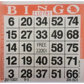 American Games 1 on (Single) Orange Bingo Paper Cards - 500 Cards per Pack in Saudi Arabia