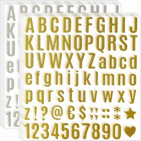 Waynoda 790 Pieces 10 Sheets Glitter Letter Stickers,Alphabet Number Stickers,Self Adhesive Letters Numbers Kit for Home,Craft,Mailbox,Window(Rose Gold,1 Inch) in Kuwait