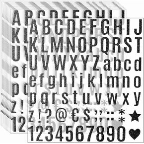 Waynoda 790 Pieces 10 Sheets Glitter Letter Stickers,Alphabet Number Stickers,Self Adhesive Letters Numbers Kit for Home,Craft,Mailbox,Window(Rose Gold,1 Inch)