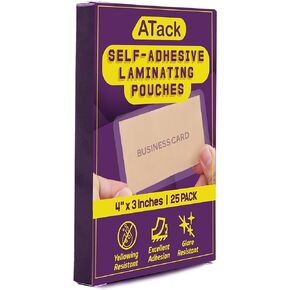 أكياس ATack ذاتية الترقق، 50 حزمة من أوراق الترقق الذاتي لبطاقة العمل، 9.5 مل، أوراق مصقولة ذاتية اللصق لبطاقات العمل، أكياس ورق تصفيح ذاتية الغلق شفافة in Kuwait