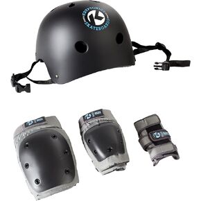 Kryptonics 4-in-1 Pad Set with Helmet, Adult , Black in Kuwait