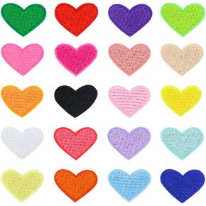 20 قطعة من HengKe مطرزة على شكل قلب على رقع متنوعة ملونة وقلب صغير لطيف ملابس حديد على رقع قماشية مزخرفة لتزيين الملابس وحقائب القبعات والسترات in Kuwait