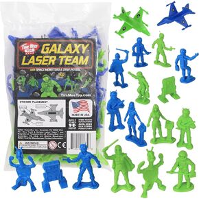 TimMee Galaxy Laser Team Space Figures - Black vs Silver 50pc Set - Made in USA