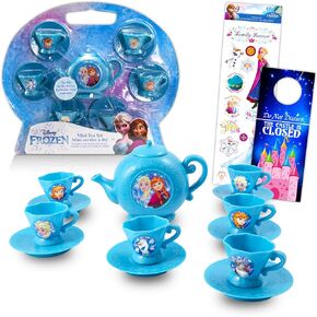 Disney Frozen Tea Party Set Bundle ~ 13 Piece Tea Set with Frozen Tea Cups, Saucers, and Tea Kettle Plus Stickers (Frozen Teapot Sets for Girls) in Kuwait