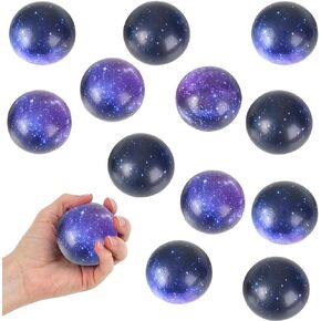 Galaxy Foam Balls 2", Stress Ball Relief Toys for Hand Wrist Finger Exercise Squeeze Therapy, Party Favor (12-Pack)