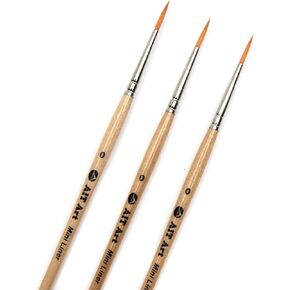 فرش طلاء بتفاصيل صغيرة من AIT Art، مقاس 0، عبوة من 3، مصنوعة يدويًا في الولايات المتحدة الأمريكية للحصول على أداء موثوق به لرسم تفاصيل صغيرة بالزيت والأكريليك والألوان المائية in Kuwait