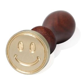 FsAlisa Wax Seal Stamp Sealing Wax Stamp Vintage Removable Brass Head Wooden Handle Great for Embellishment of Cards Envelopes, Wedding Invitations, Wine Packages, Gift Wrapping (Smiley) in Kuwait