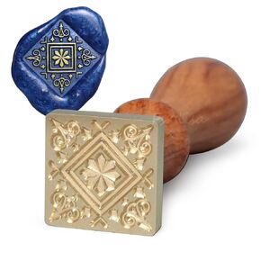 FsAlisa Wax Seal Stamp Sealing Wax Stamp Vintage Removable Brass Head Wooden Handle Great for Embellishment of Cards Envelopes, Wedding Invitations, Wine Packages, Gift Wrapping (Smiley)