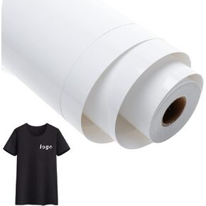 HOMOKUS 12 بوصة 30 قدم فينيل HTV نقل حراري، يستخدم في تي شيرت وبنطال وأقمشة أخرى، من خلال الضغط الساخن أو المكواة المنزلية، اللون: أبيض in Kuwait