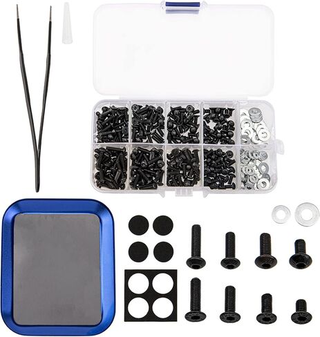 ShareGoo 340PCS Universal RC Screws Kit M3 Flat & Round Head Screws Bolt & M3 M4 Flat Washer with Magnetic Screw Tray for Traxxas Axial Redcat HSP HPI Losi 1/8 1/10 RC Car in Saudi Arabia