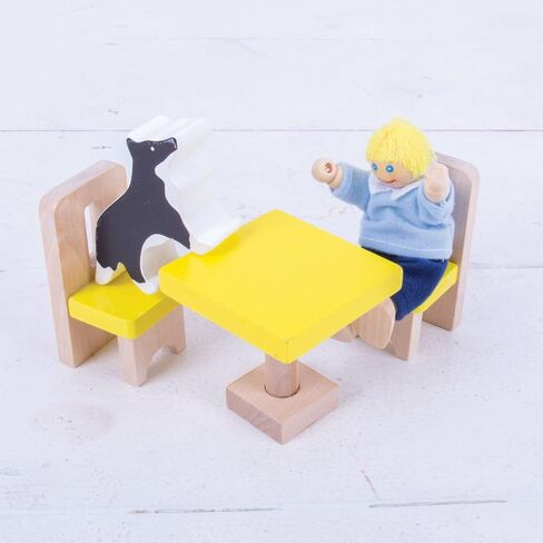 Bigjigs Toys Heritage Playset Wooden Dolls House People - 8 Wooden Dolls Family for Dollhouses, Quality Dolls House Accessories for Pretend Play in Kuwait