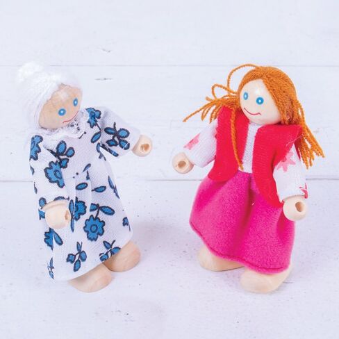 Bigjigs Toys Heritage Playset Wooden Dolls House People - 8 Wooden Dolls Family for Dollhouses, Quality Dolls House Accessories for Pretend Play in Kuwait