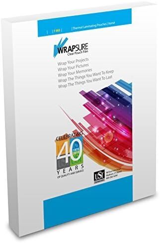 USI WrapSure Thermal (Hot) Laminating Pouches/Sheets, Legal Size, 7 Mil Thick, 9 x 14.5 Inches, Clear Gloss, 100-Pack in Kuwait