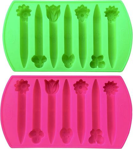 قوالب أقلام تلوين من السيليكون المكتنزة الآمنة للاستخدام في الفرن من ماي فروت شاك 2 على شكل زهور وحشرات، تصنع 14 قلم تلوين، قابلة لإعادة الاستخدام in Kuwait
