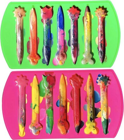 قوالب أقلام تلوين من السيليكون المكتنزة الآمنة للاستخدام في الفرن من ماي فروت شاك 2 على شكل زهور وحشرات، تصنع 14 قلم تلوين، قابلة لإعادة الاستخدام in Kuwait