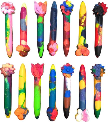 قوالب أقلام تلوين من السيليكون المكتنزة الآمنة للاستخدام في الفرن من ماي فروت شاك 2 على شكل زهور وحشرات، تصنع 14 قلم تلوين، قابلة لإعادة الاستخدام in Kuwait