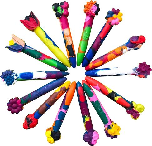 قوالب أقلام تلوين من السيليكون المكتنزة الآمنة للاستخدام في الفرن من ماي فروت شاك 2 على شكل زهور وحشرات، تصنع 14 قلم تلوين، قابلة لإعادة الاستخدام in Kuwait