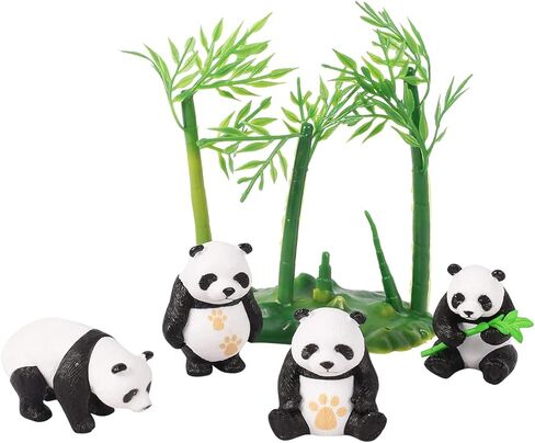 مجموعة لعب شخصية الدب الباندا من هيرسميمور، 4 قطع تماثيل باندا واقعية و10 قطع من ألعاب السياج البلاستيكية، تزيين الكيك، تزيين كعكة عيد الفصح وعيد الميلاد، هدية للأطفال، مستلزمات الحفلات in Kuwait