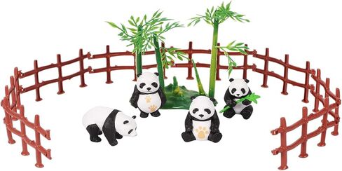 مجموعة لعب شخصية الدب الباندا من هيرسميمور، 4 قطع تماثيل باندا واقعية و10 قطع من ألعاب السياج البلاستيكية، تزيين الكيك، تزيين كعكة عيد الفصح وعيد الميلاد، هدية للأطفال، مستلزمات الحفلات in Kuwait