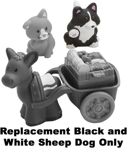 Replacement Part for Fisher-Price Little People Nativity Set - N4630 ~ Black and White Sheep Dog ~ Works with Many Sets in Saudi Arabia