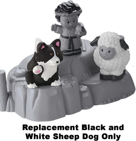 Replacement Part for Fisher-Price Little People Nativity Set - N4630 ~ Black and White Sheep Dog ~ Works with Many Sets in Saudi Arabia
