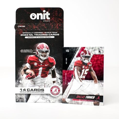 بطاقات تجارة Alabama Football Nil - حزمة 14 بطاقة - مرخصة رسميًا من الرابطة الوطنية لرياضة الجامعات لعام 2023 - الفريق بأكمله - توقيعات بطاقات سلسلة Signature - بطاقات التعتيم - بطاقات سلسلة Icon - Crimson Tide in Kuwait