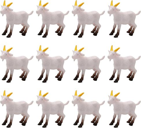 EATAKWARD 15pcs Animal Goat Figurines, Miniature Scene Garden DIY Decoration, Decoration Farm Animals Model, Cute PVC Ornaments Mini Rural Miniature Lambs Simulation in Saudi Arabia