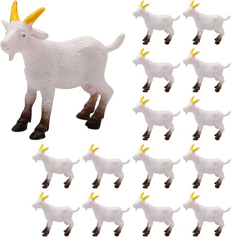 EATAKWARD 15pcs Animal Goat Figurines, Miniature Scene Garden DIY Decoration, Decoration Farm Animals Model, Cute PVC Ornaments Mini Rural Miniature Lambs Simulation in Saudi Arabia