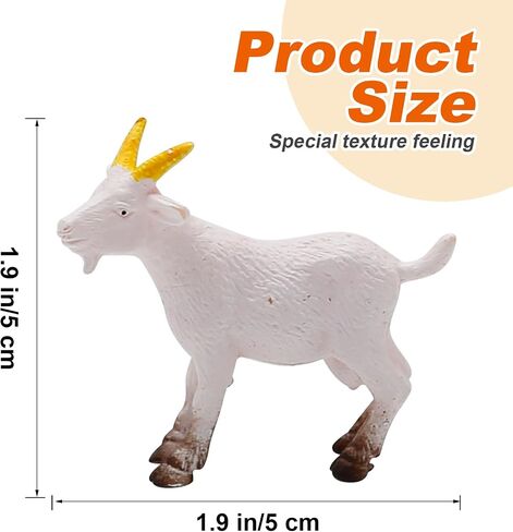 EATAKWARD 15pcs Animal Goat Figurines, Miniature Scene Garden DIY Decoration, Decoration Farm Animals Model, Cute PVC Ornaments Mini Rural Miniature Lambs Simulation in Saudi Arabia