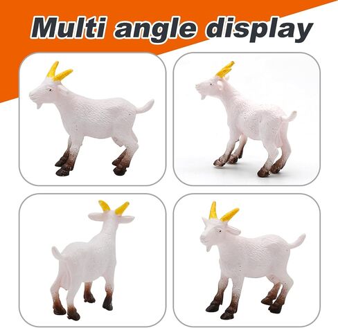 EATAKWARD 15pcs Animal Goat Figurines, Miniature Scene Garden DIY Decoration, Decoration Farm Animals Model, Cute PVC Ornaments Mini Rural Miniature Lambs Simulation in Saudi Arabia