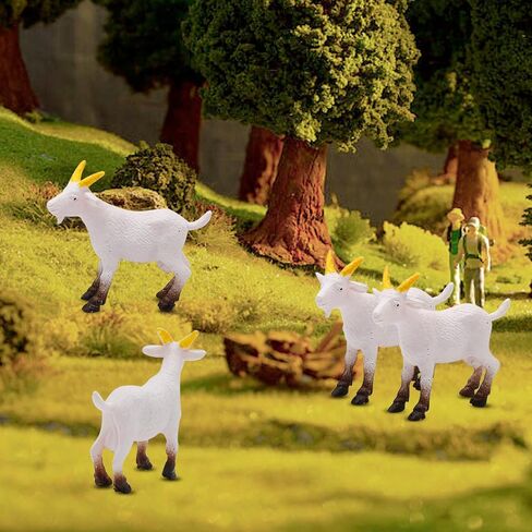 EATAKWARD 15pcs Animal Goat Figurines, Miniature Scene Garden DIY Decoration, Decoration Farm Animals Model, Cute PVC Ornaments Mini Rural Miniature Lambs Simulation in Saudi Arabia
