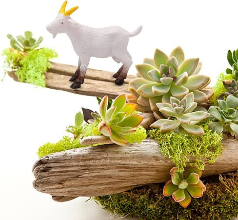 EATAKWARD 15pcs Animal Goat Figurines, Miniature Scene Garden DIY Decoration, Decoration Farm Animals Model, Cute PVC Ornaments Mini Rural Miniature Lambs Simulation in Saudi Arabia