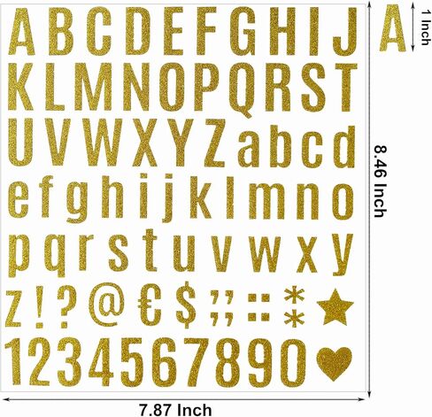 Waynoda 790 Pieces 10 Sheets Glitter Letter Stickers,Alphabet Number Stickers,Self Adhesive Letters Numbers Kit for Home,Craft,Mailbox,Window(Rose Gold,1 Inch) in Saudi Arabia