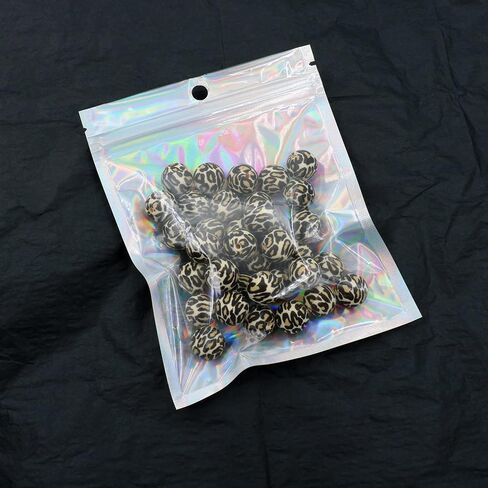 36pcs Leopard Silicone Beads Craft 12mm 15mm 19mm Round Loose Spacer Beads Bulk for DIY Keychain Bracelet Making in Kuwait