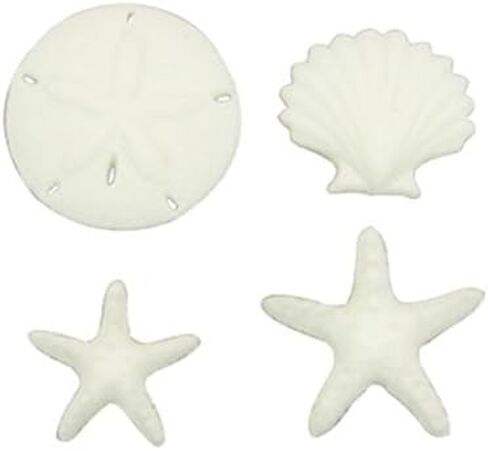 Beachcomber Asst. Sea Shell Sand Dollar Star Fish Decorations Sugar Topper Celebrate Cup Cake Cake Cookie toppers 12 count in Saudi Arabia