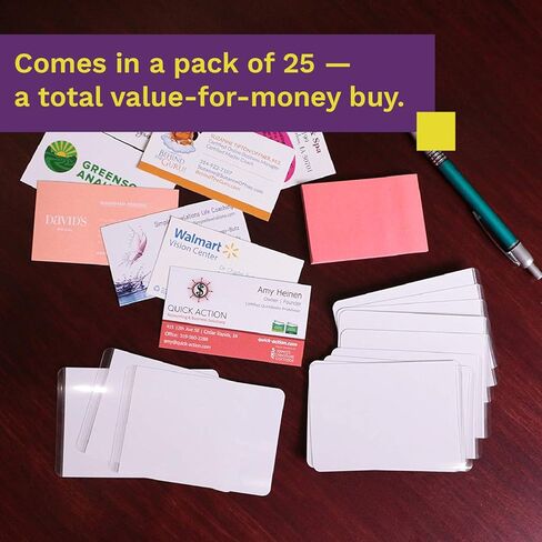 ATack Self-Sealing Laminating Pouches Business Card Size, 9.5 Mil and Hard Self Laminating Business Cards Pouch (Pack of 25) in Kuwait