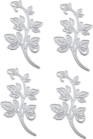 Leaves Die Cuts CHENJIN 4PCS Silver Metal Leaf Flower Cutting Dies Cut Stencils for DIY Crafts Scrapbooking Decorative Christmas Paper Card Making, Embossing Paper Dies in Saudi Arabia