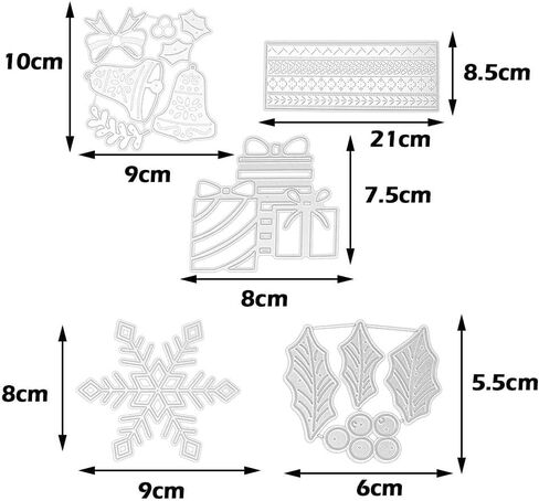 Silver Christmas Metal Die Cut Xmas Flower Cutting Dies Pine Leaves Embossing Stencils Template for Card Making DIY Scrapbooking Photo Album Decorative Die-Cuts in Saudi Arabia
