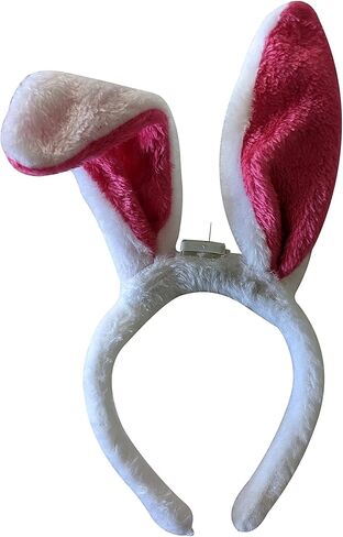 عصابات رأس على شكل أذن أرنب من القطيفة الناعمة بتقنية LED للماموث الكهربائي - 3 إعدادات للضوء الوامض - إكسسوار أزياء للحفلات للجنسين in Kuwait