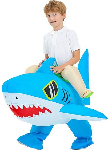 KOOY Inflatable Costume, Ride on Shark Halloween Costumes, Blow up Shark Costume for Holiday, Party in Kuwait
