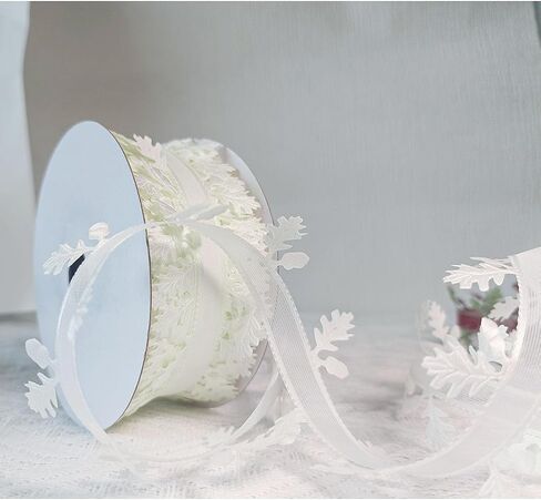 22Yards Green Leaves Leaf Trim Ribbon, Satin Ribbon Artificial Leaves Garland for DIY Craft Garland Wreath Party Wedding Gift Wrapping Home Decoration (Green) in Kuwait