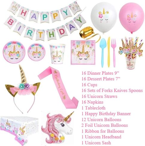 147 pcs Unicorn Party Supplies in Saudi Arabia