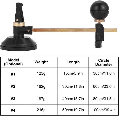 Circular Glass Cutter, 6 Wheel Compasses Circular Cutting Cutter with Suction Cup Circle(60CM) in Saudi Arabia
